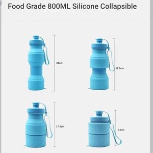 WATER BOTTLE COLLAPSIBLE TEAL NWT